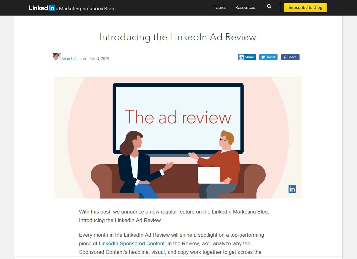 linkedin adreview